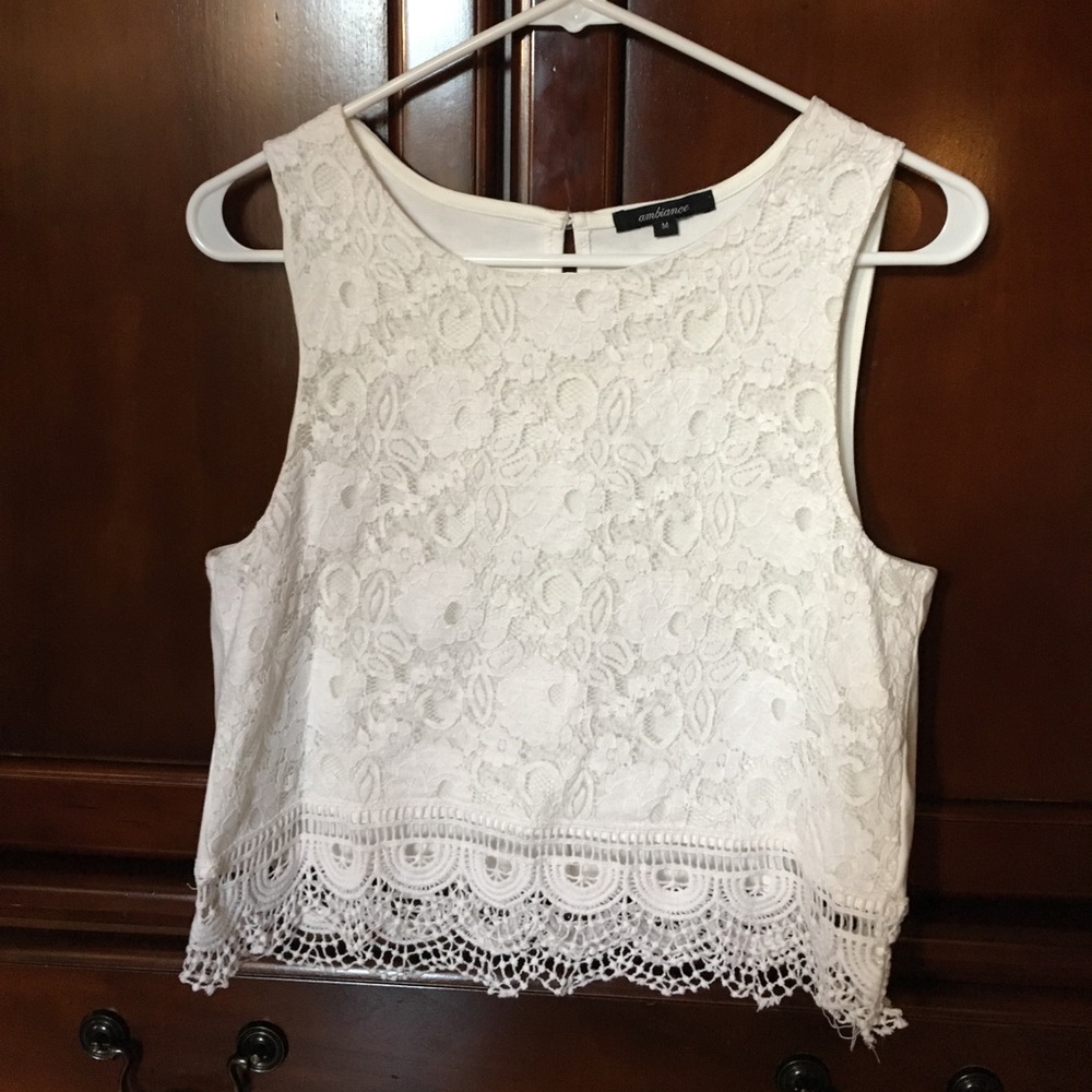 White Lace Crop Top
